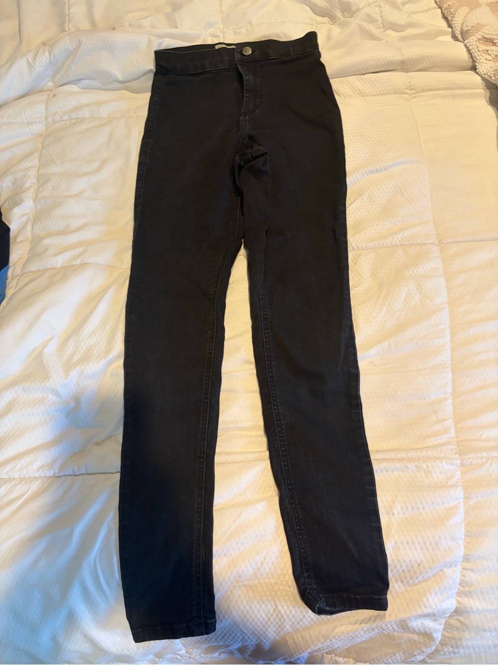 Topshop Black Joni Moto Skinny Jeans